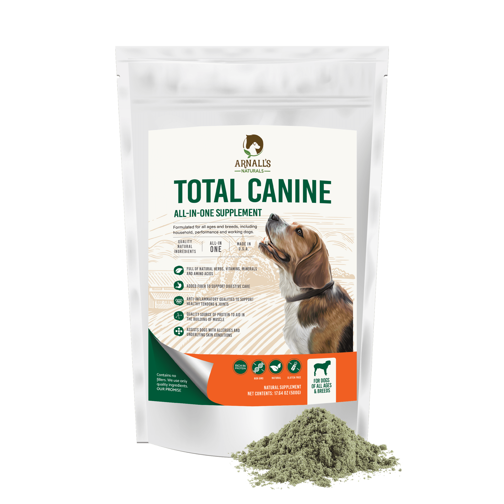 Arnall s Naturals Total Canine All in One Dog Supplement 140 G Bag